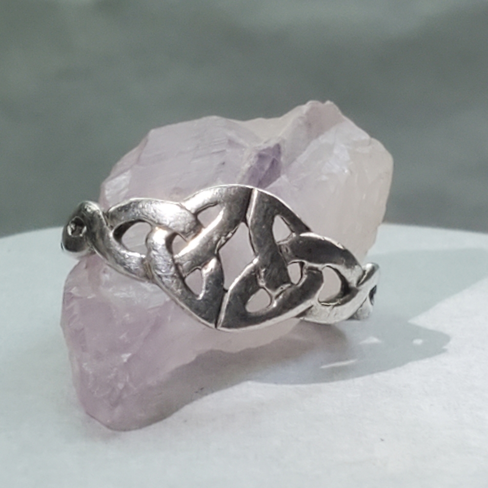 925 Sterling Silver Double Celtic Trinity Knot Ri… - image 5